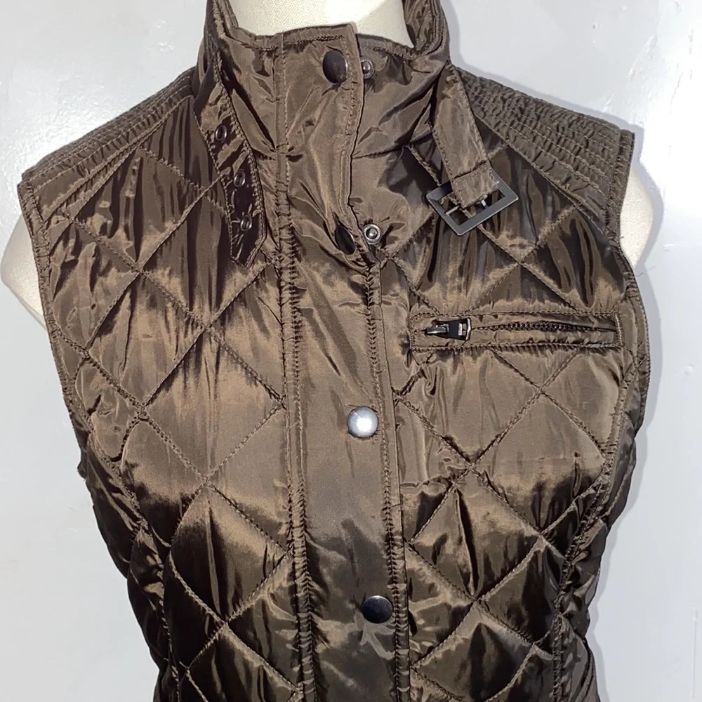 Banana republic size small quilted belted vest jacket - Picture 3 of 6